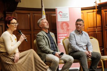 Emer Mulvaney PPI Programme Manager at Cancer Trials Ireland, Martin Sweeney Cancer Trials Ireland Patient Consultants Committee, Ken McBride, Northern Ireland Cancer Research Consumer Forum